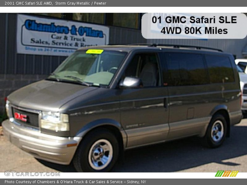 Storm Gray Metallic / Pewter 2001 GMC Safari SLE AWD