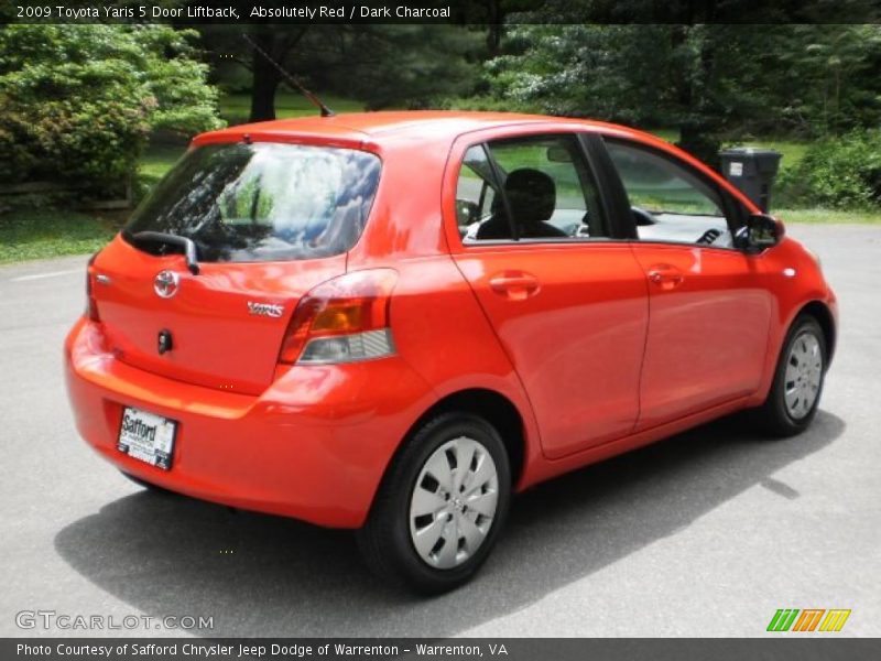 Absolutely Red / Dark Charcoal 2009 Toyota Yaris 5 Door Liftback