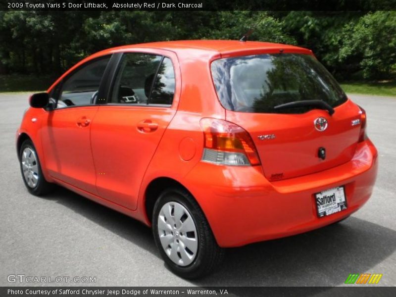 Absolutely Red / Dark Charcoal 2009 Toyota Yaris 5 Door Liftback