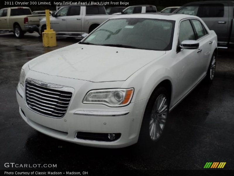 Ivory Tri-Coat Pearl / Black/Light Frost Beige 2011 Chrysler 300 Limited