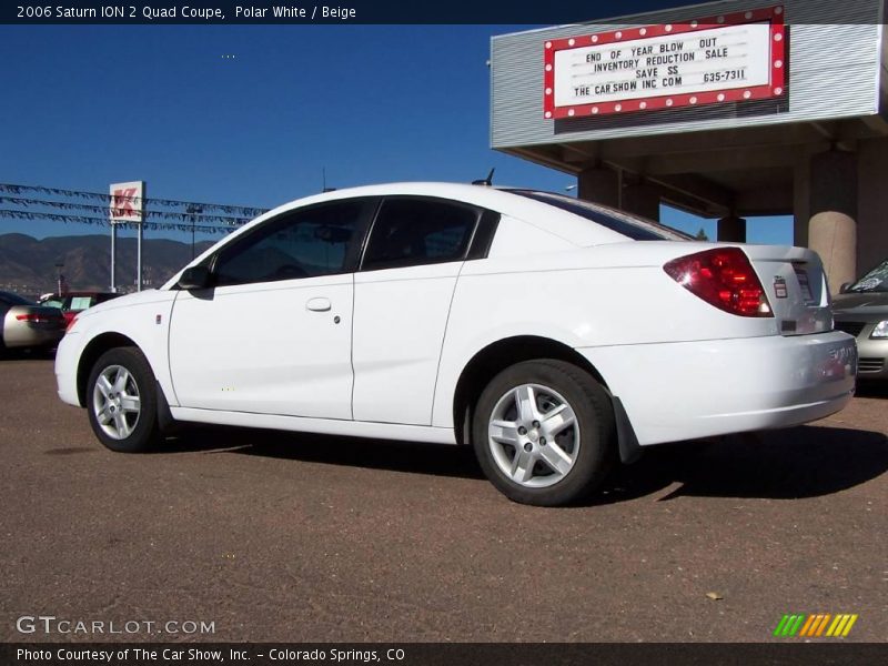 Polar White / Beige 2006 Saturn ION 2 Quad Coupe