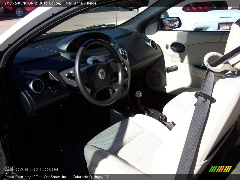 Polar White / Beige 2006 Saturn ION 2 Quad Coupe