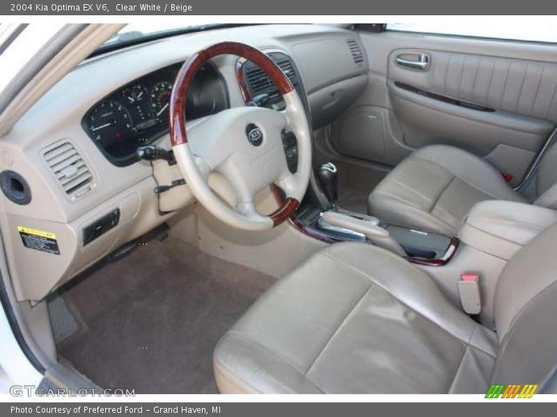Clear White / Beige 2004 Kia Optima EX V6