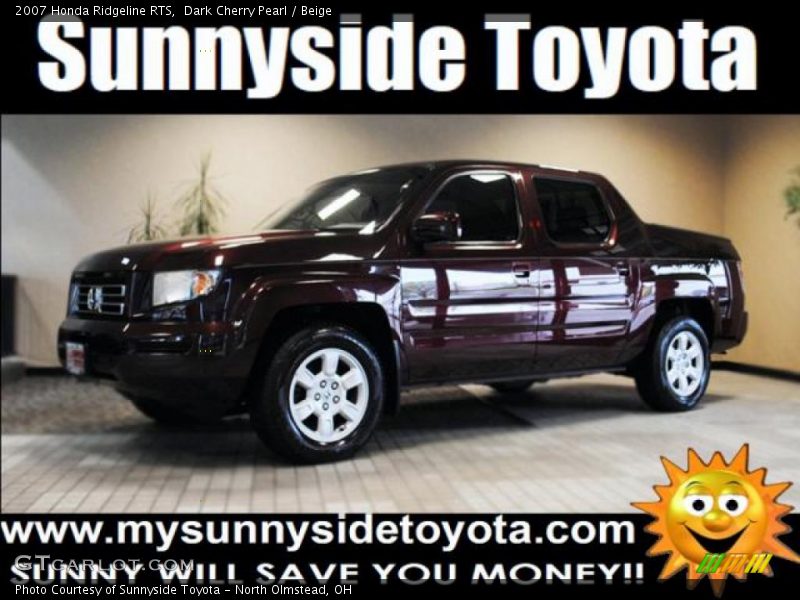 Dark Cherry Pearl / Beige 2007 Honda Ridgeline RTS