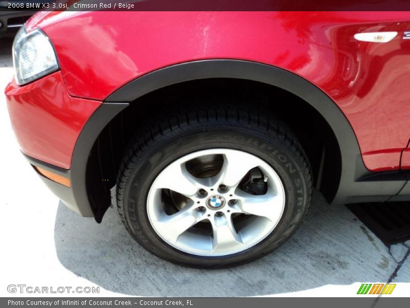 Crimson Red / Beige 2008 BMW X3 3.0si