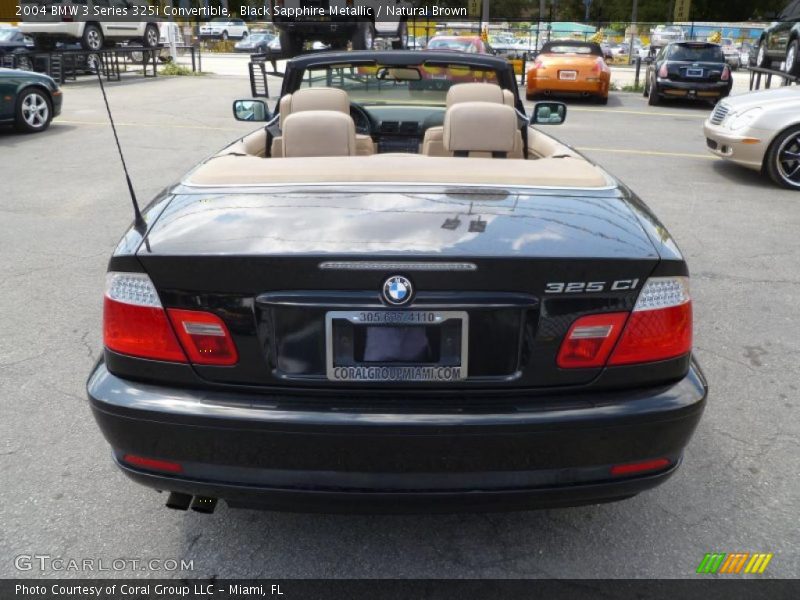 Black Sapphire Metallic / Natural Brown 2004 BMW 3 Series 325i Convertible