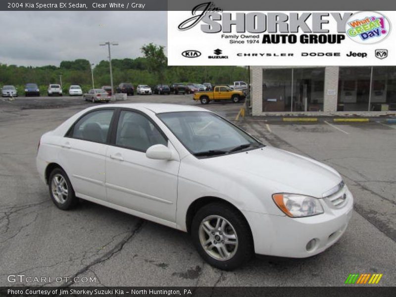 Clear White / Gray 2004 Kia Spectra EX Sedan