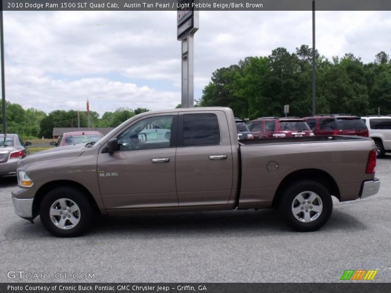 Austin Tan Pearl / Light Pebble Beige/Bark Brown 2010 Dodge Ram 1500 SLT Quad Cab