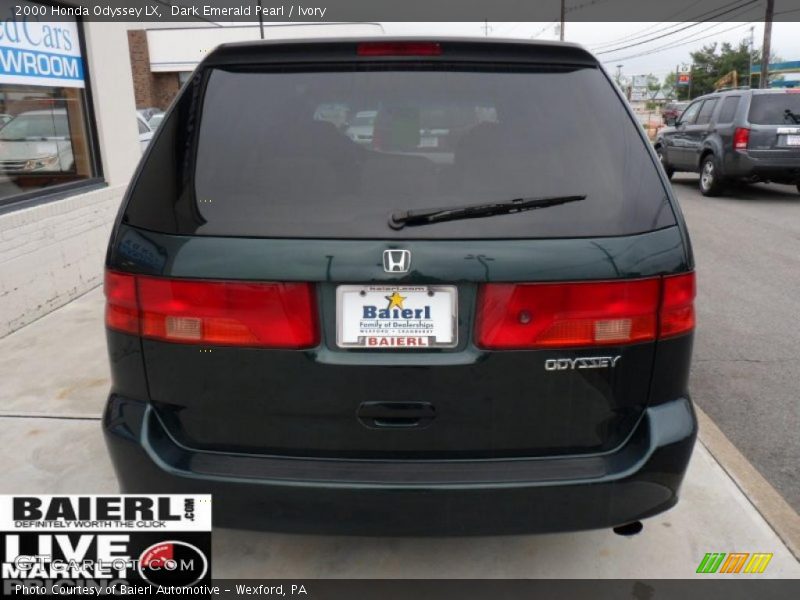 Dark Emerald Pearl / Ivory 2000 Honda Odyssey LX
