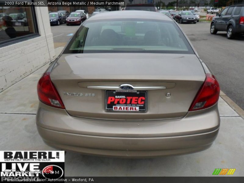 Arizona Beige Metallic / Medium Parchment 2003 Ford Taurus SES