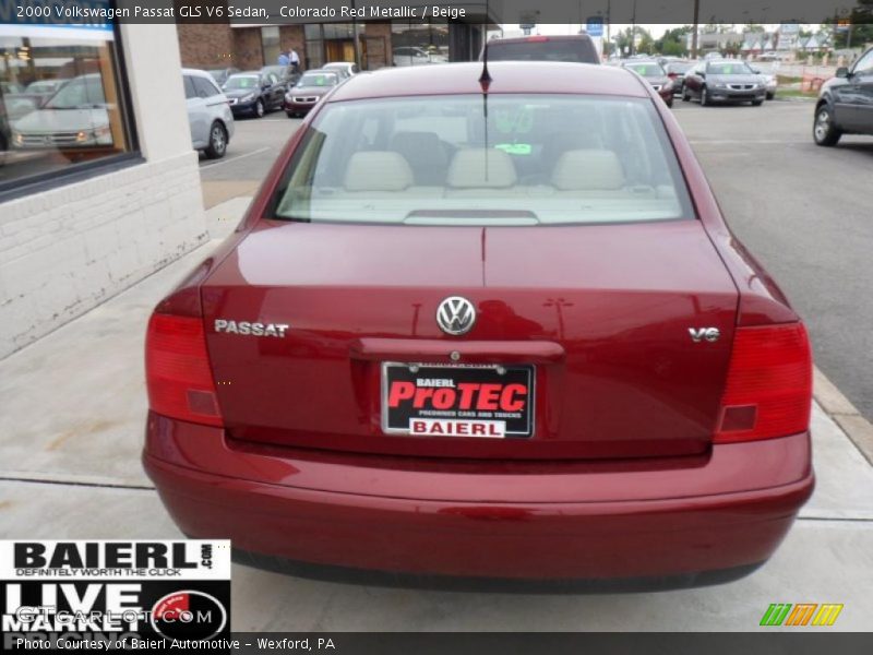 Colorado Red Metallic / Beige 2000 Volkswagen Passat GLS V6 Sedan