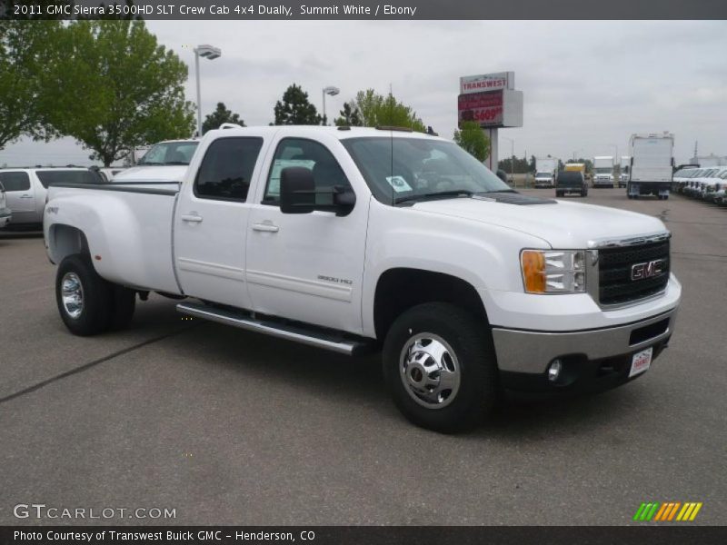 Summit White / Ebony 2011 GMC Sierra 3500HD SLT Crew Cab 4x4 Dually
