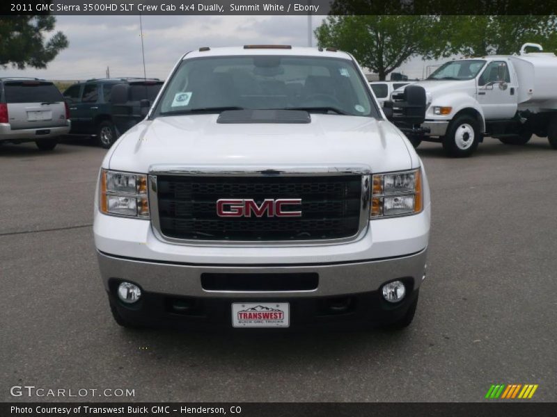 Summit White / Ebony 2011 GMC Sierra 3500HD SLT Crew Cab 4x4 Dually