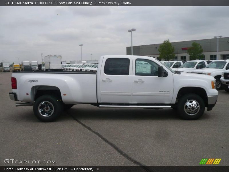 Summit White / Ebony 2011 GMC Sierra 3500HD SLT Crew Cab 4x4 Dually