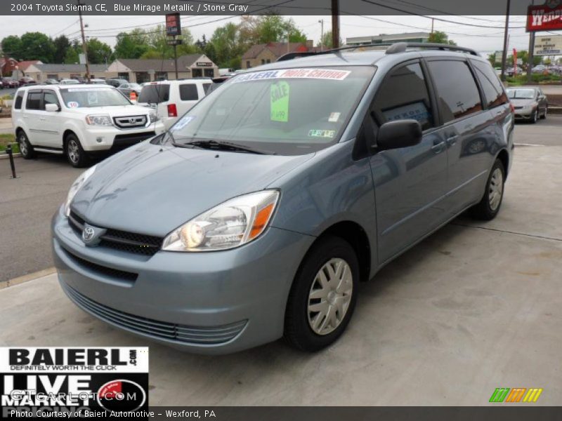 Blue Mirage Metallic / Stone Gray 2004 Toyota Sienna CE