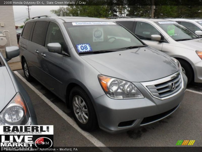 Slate Green Metallic / Gray 2008 Honda Odyssey EX-L