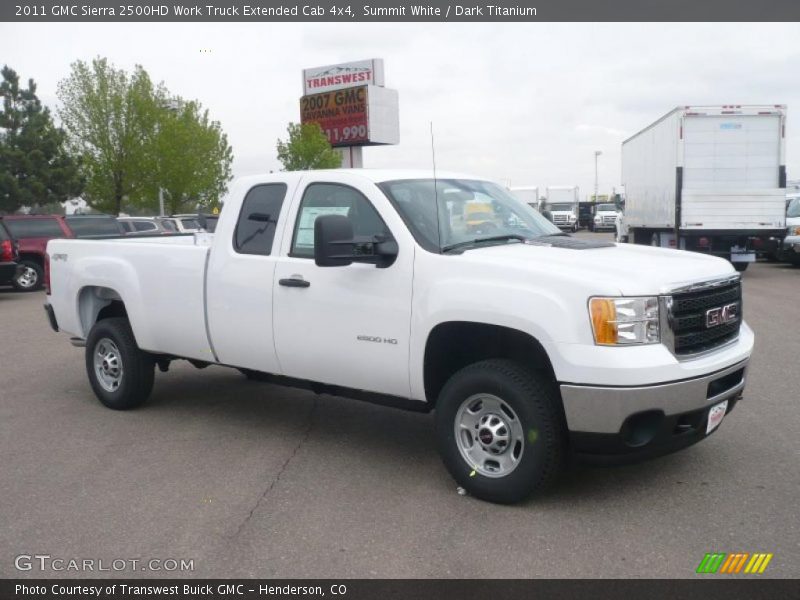 Summit White / Dark Titanium 2011 GMC Sierra 2500HD Work Truck Extended Cab 4x4