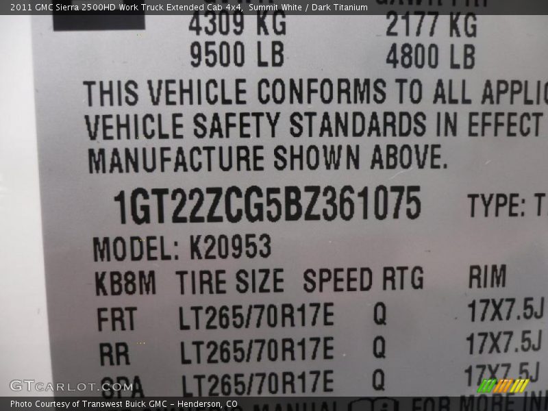 Summit White / Dark Titanium 2011 GMC Sierra 2500HD Work Truck Extended Cab 4x4