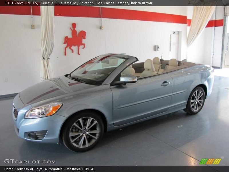 Celestial Blue Metallic / Soverign Hide Calcite Leather/Umbra Brown 2011 Volvo C70 T5