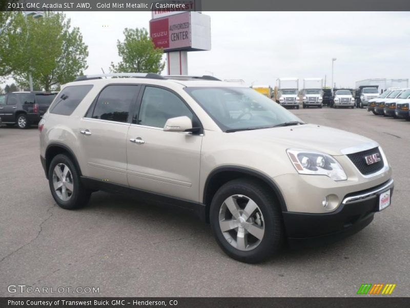 Gold Mist Metallic / Cashmere 2011 GMC Acadia SLT AWD