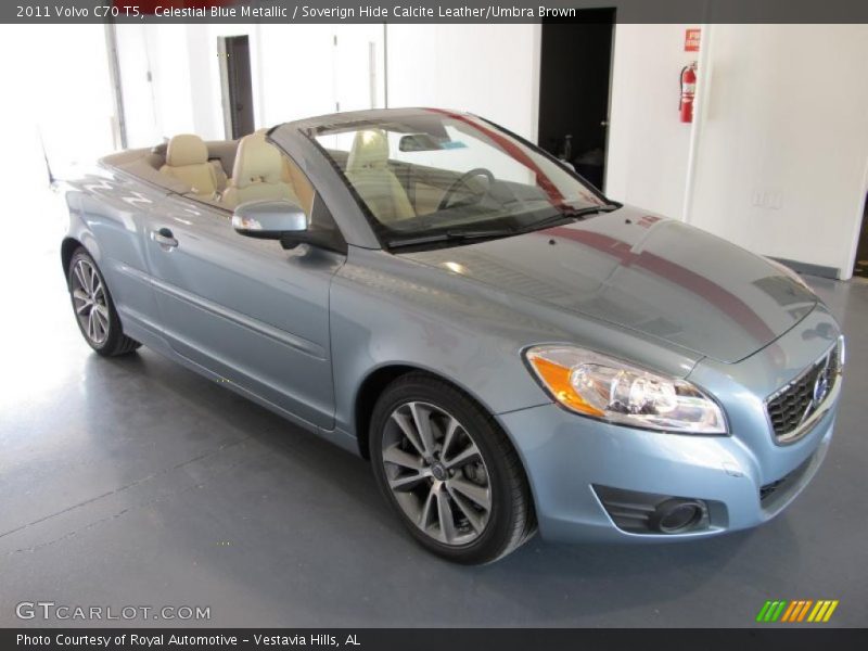 Celestial Blue Metallic / Soverign Hide Calcite Leather/Umbra Brown 2011 Volvo C70 T5