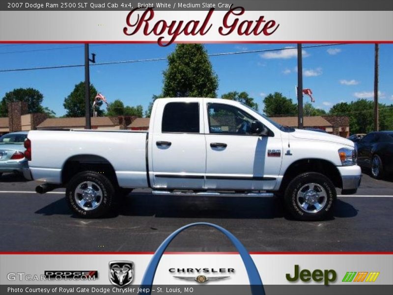 Bright White / Medium Slate Gray 2007 Dodge Ram 2500 SLT Quad Cab 4x4