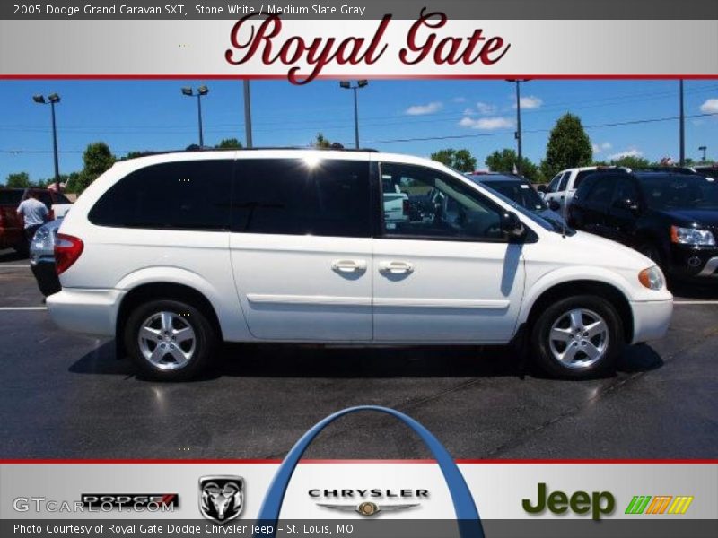Stone White / Medium Slate Gray 2005 Dodge Grand Caravan SXT