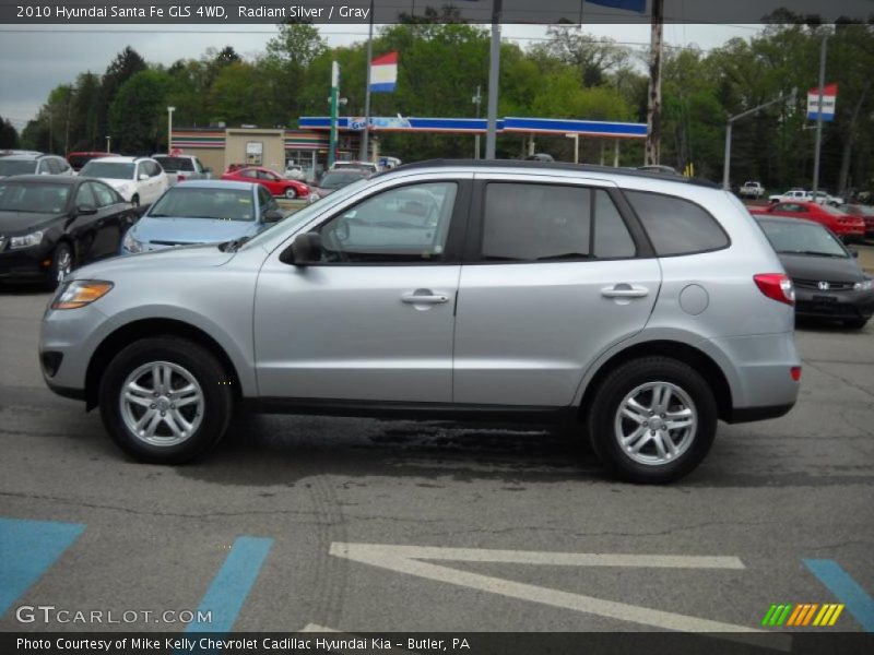 Radiant Silver / Gray 2010 Hyundai Santa Fe GLS 4WD