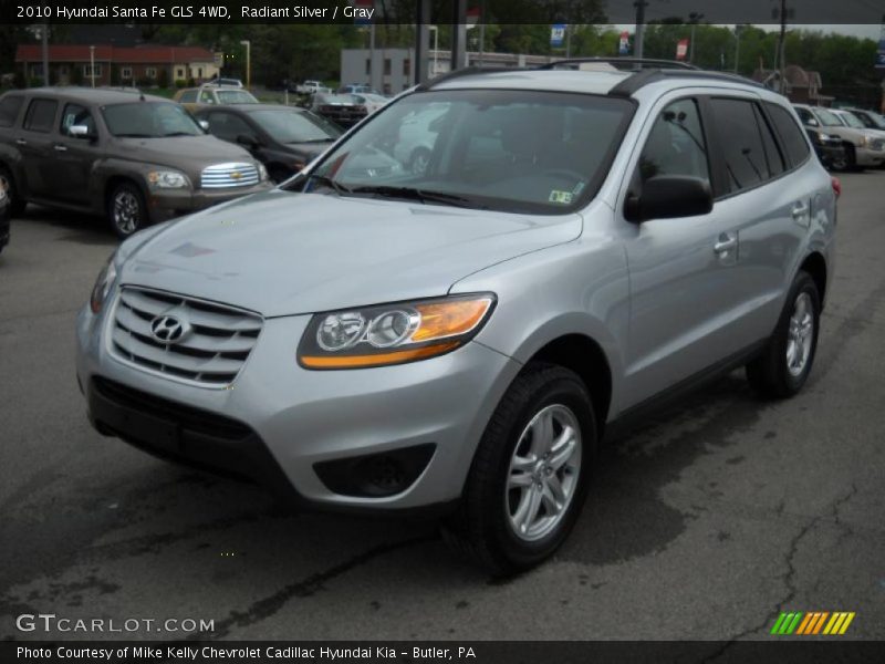 Radiant Silver / Gray 2010 Hyundai Santa Fe GLS 4WD