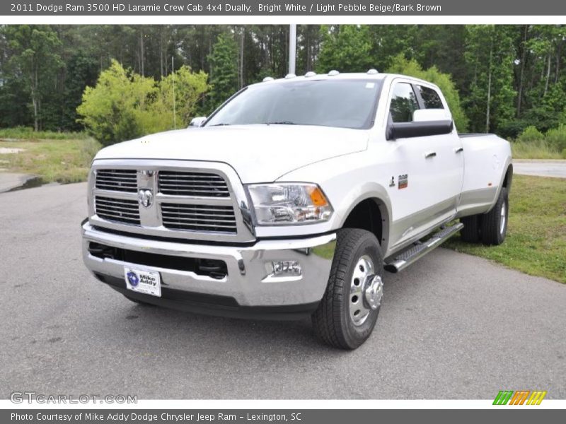 Bright White / Light Pebble Beige/Bark Brown 2011 Dodge Ram 3500 HD Laramie Crew Cab 4x4 Dually