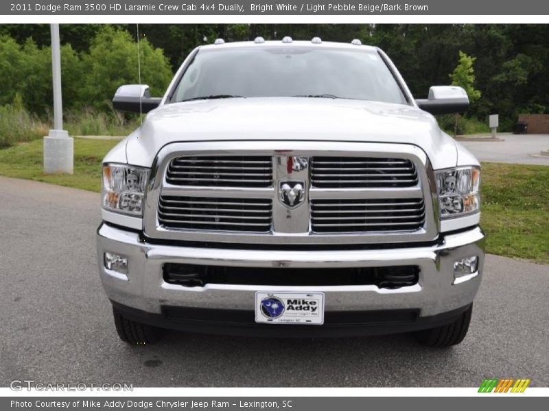 Bright White / Light Pebble Beige/Bark Brown 2011 Dodge Ram 3500 HD Laramie Crew Cab 4x4 Dually