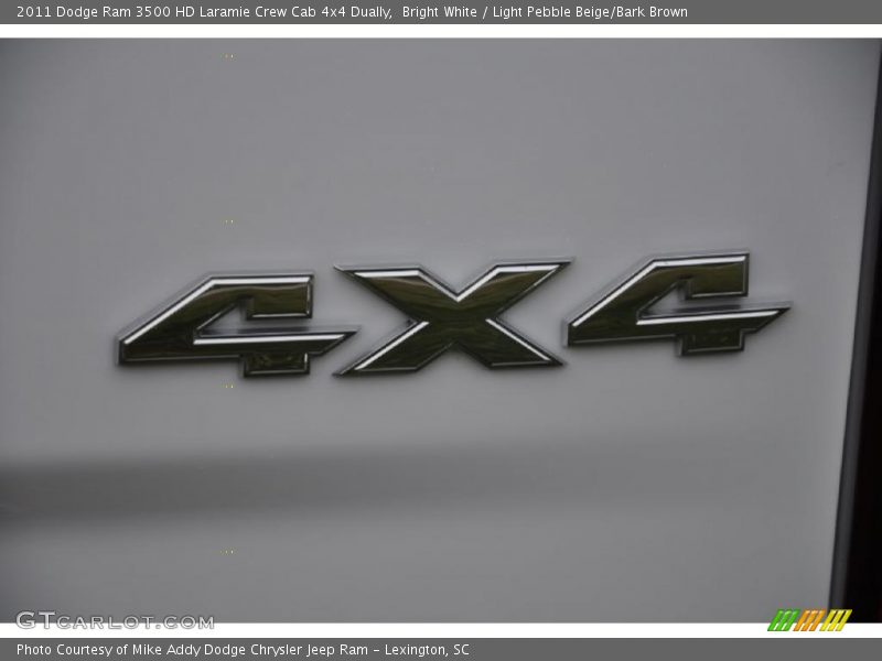 Bright White / Light Pebble Beige/Bark Brown 2011 Dodge Ram 3500 HD Laramie Crew Cab 4x4 Dually