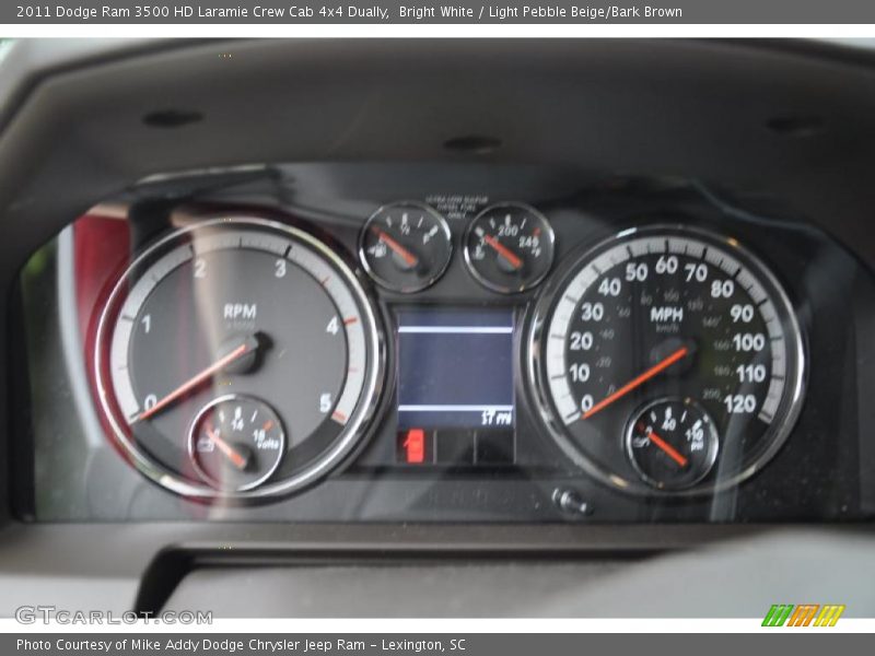 Bright White / Light Pebble Beige/Bark Brown 2011 Dodge Ram 3500 HD Laramie Crew Cab 4x4 Dually