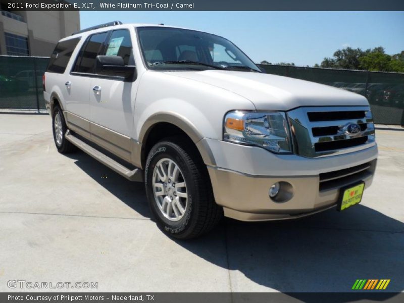 White Platinum Tri-Coat / Camel 2011 Ford Expedition EL XLT