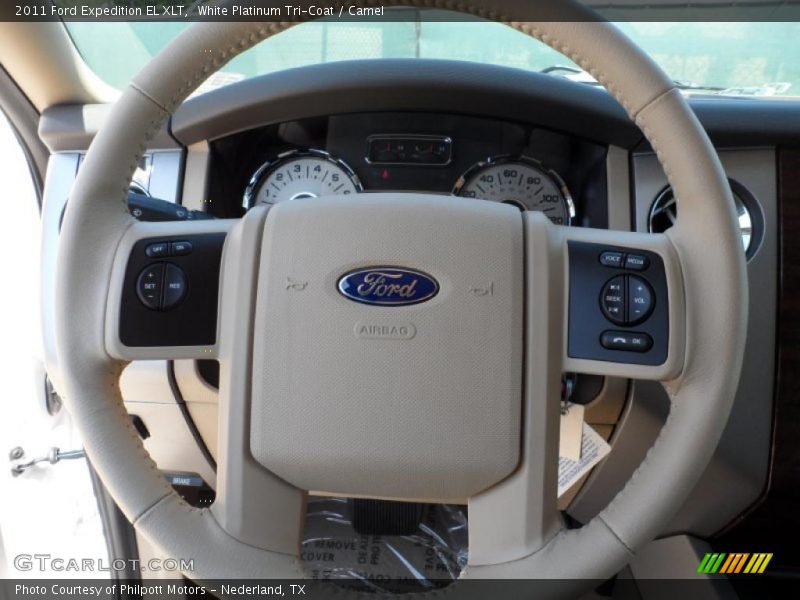 White Platinum Tri-Coat / Camel 2011 Ford Expedition EL XLT
