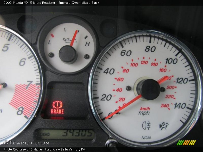 Emerald Green Mica / Black 2002 Mazda MX-5 Miata Roadster