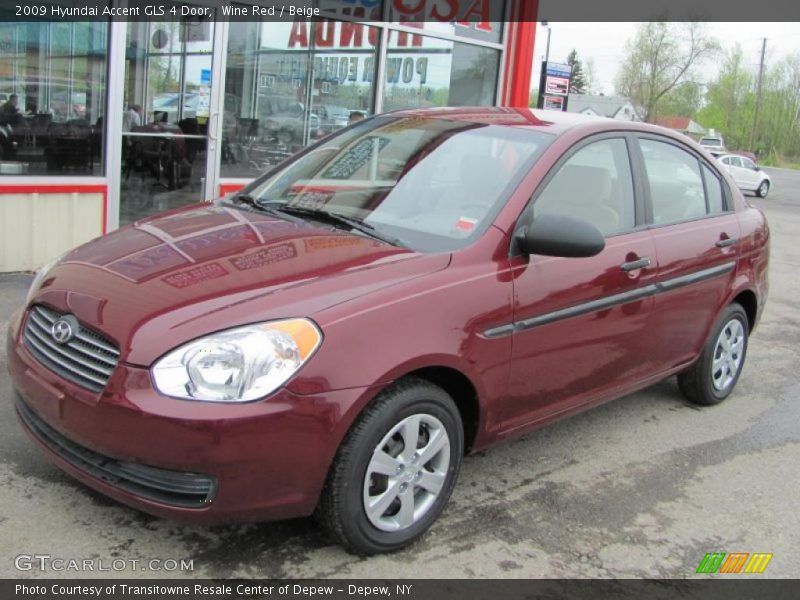 Wine Red / Beige 2009 Hyundai Accent GLS 4 Door