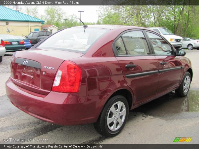 Wine Red / Beige 2009 Hyundai Accent GLS 4 Door