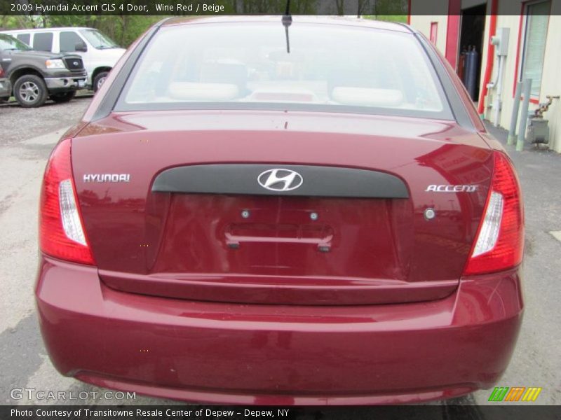 Wine Red / Beige 2009 Hyundai Accent GLS 4 Door