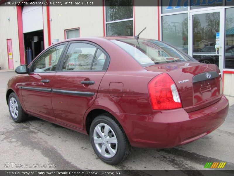 Wine Red / Beige 2009 Hyundai Accent GLS 4 Door