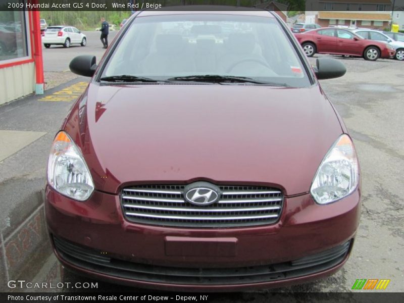 Wine Red / Beige 2009 Hyundai Accent GLS 4 Door