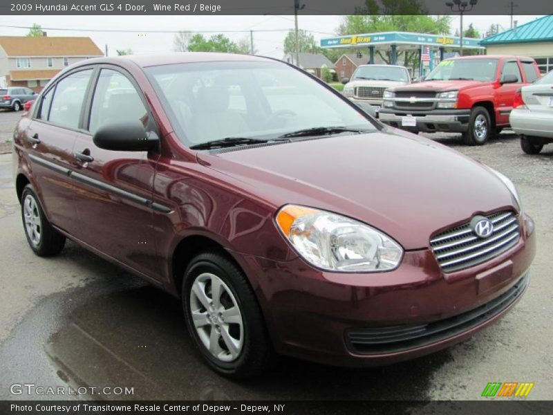 Wine Red / Beige 2009 Hyundai Accent GLS 4 Door