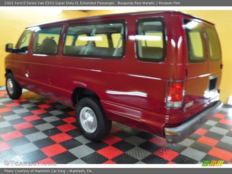 Burgundy Red Metallic / Medium Flint 2003 Ford E Series Van E350 Super Duty XL Extended Passenger