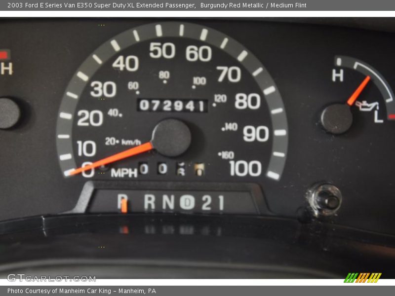 Burgundy Red Metallic / Medium Flint 2003 Ford E Series Van E350 Super Duty XL Extended Passenger