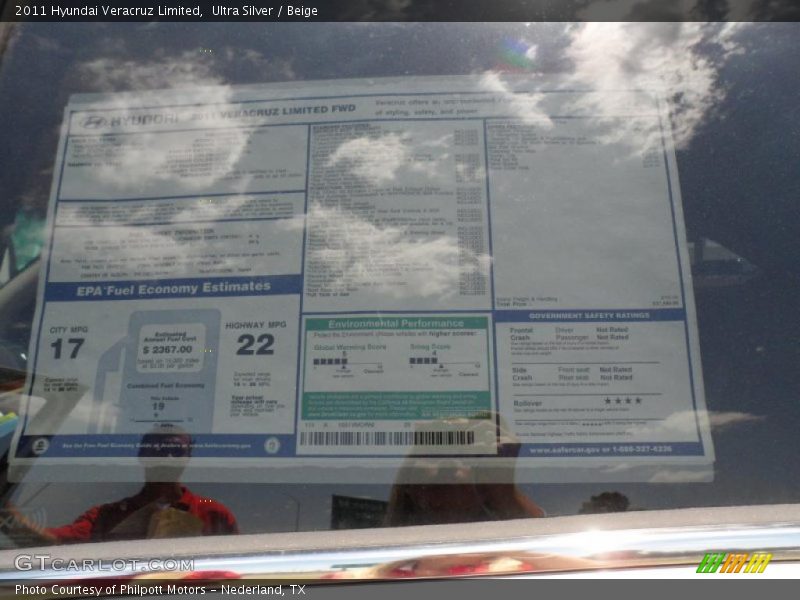 Ultra Silver / Beige 2011 Hyundai Veracruz Limited