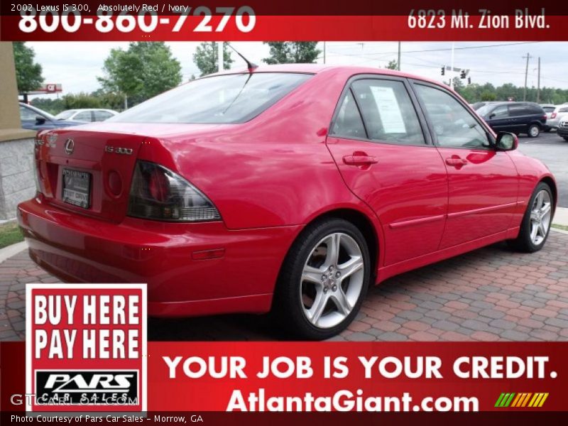 Absolutely Red / Ivory 2002 Lexus IS 300