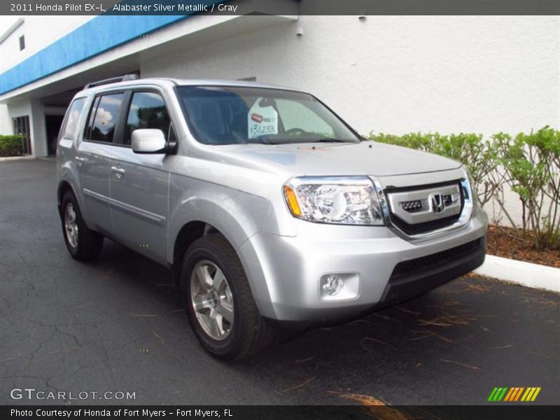Alabaster Silver Metallic / Gray 2011 Honda Pilot EX-L
