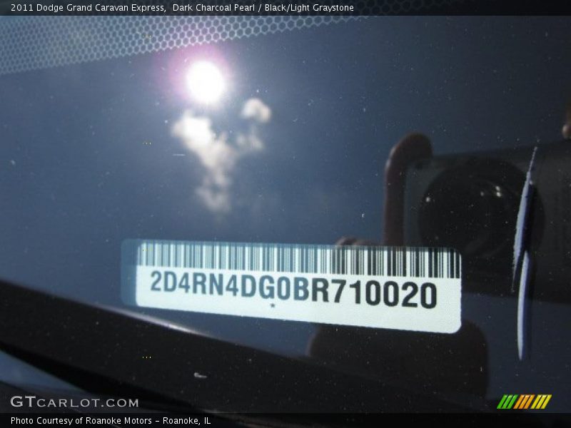 Dark Charcoal Pearl / Black/Light Graystone 2011 Dodge Grand Caravan Express