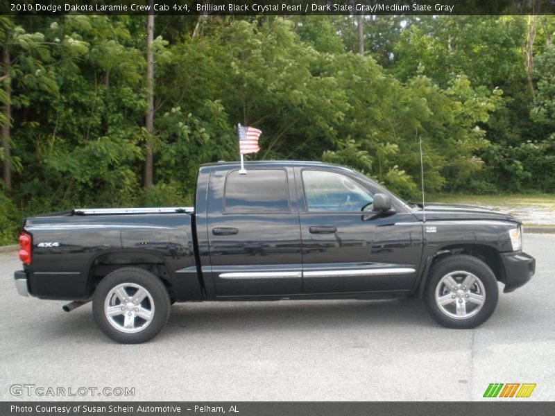 2010 Dakota Laramie Crew Cab 4x4 Brilliant Black Crystal Pearl