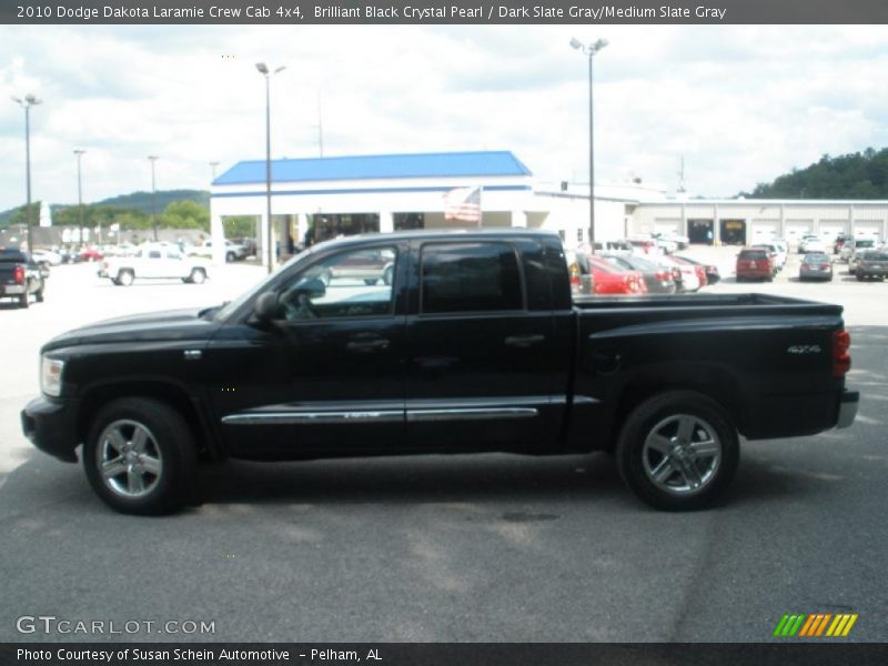 Brilliant Black Crystal Pearl / Dark Slate Gray/Medium Slate Gray 2010 Dodge Dakota Laramie Crew Cab 4x4